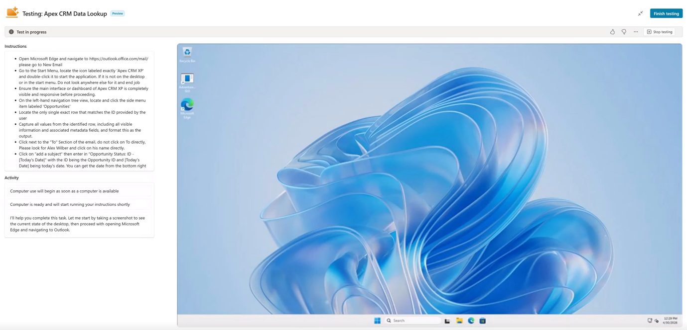 Agent opening Windows to a blank Desktop